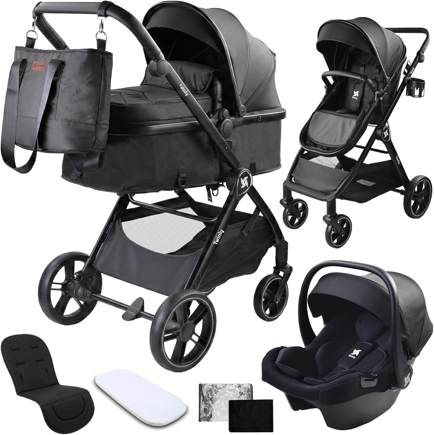 Cochecito Convertible Bebé 3 en 1 Fabuly con silla de coche i-size de Twinly