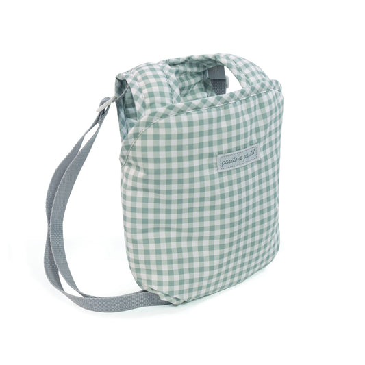 Mochila Portabebe Juguete Tom Vichy Verde Pasito a Pasito