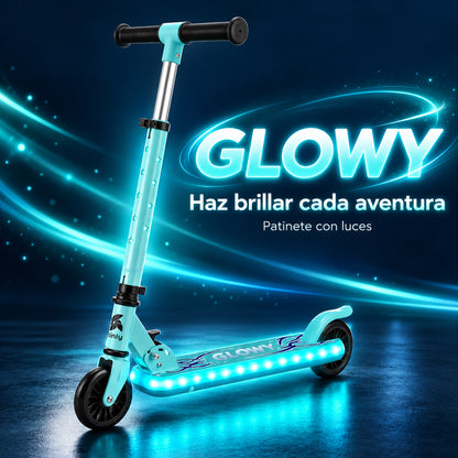 Patinete Infantil con Luces, Plegable, 2 Ruedas, 3 a 8 Años GLOWY de Twinly