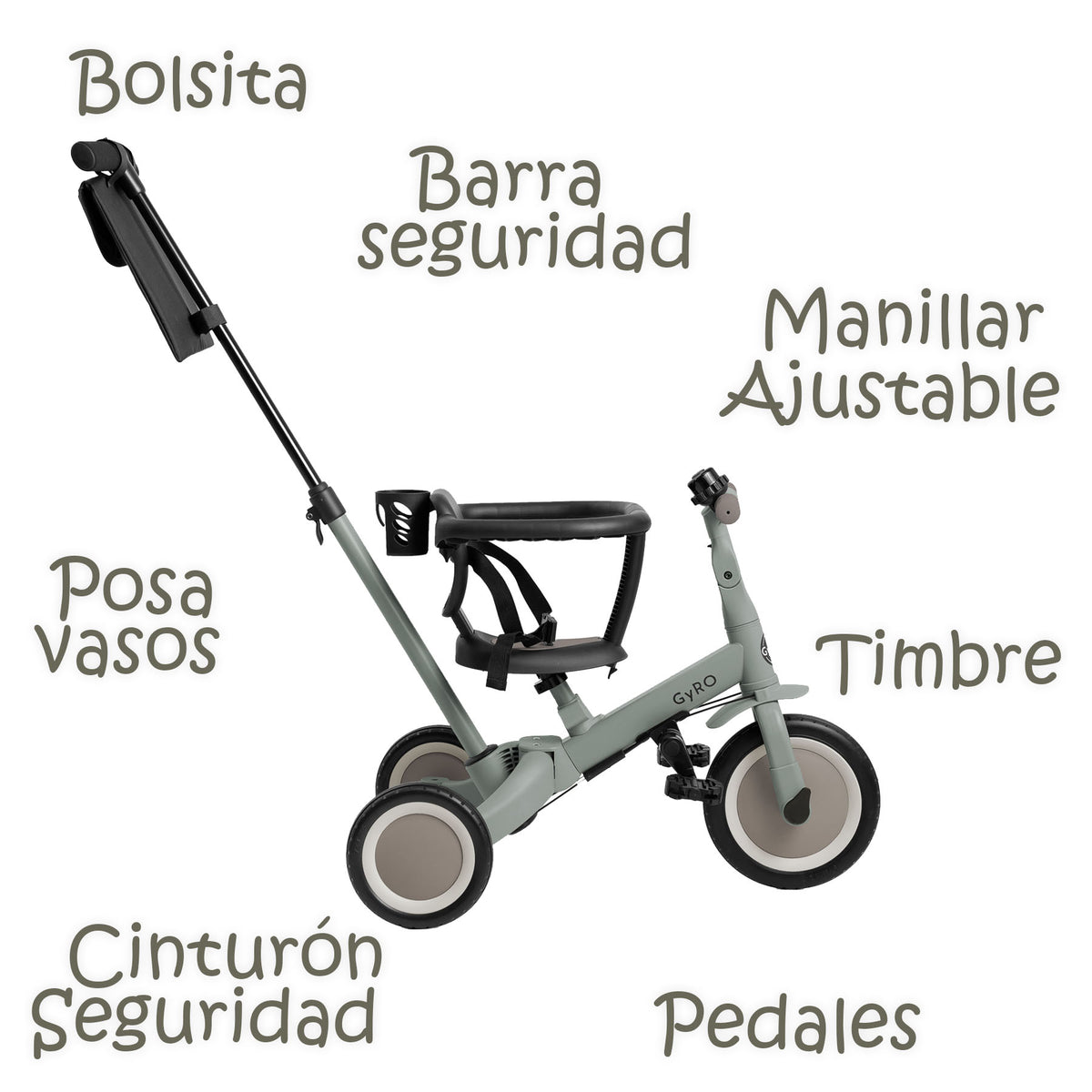 Triciclo Evolutivo de Bebé 5 en 1 GYRO de Olmitos