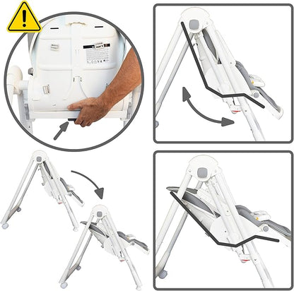 Cadeira alta multifuncional 3 em 1 Twinly Movity Pro com balanço e cadeira de balanço