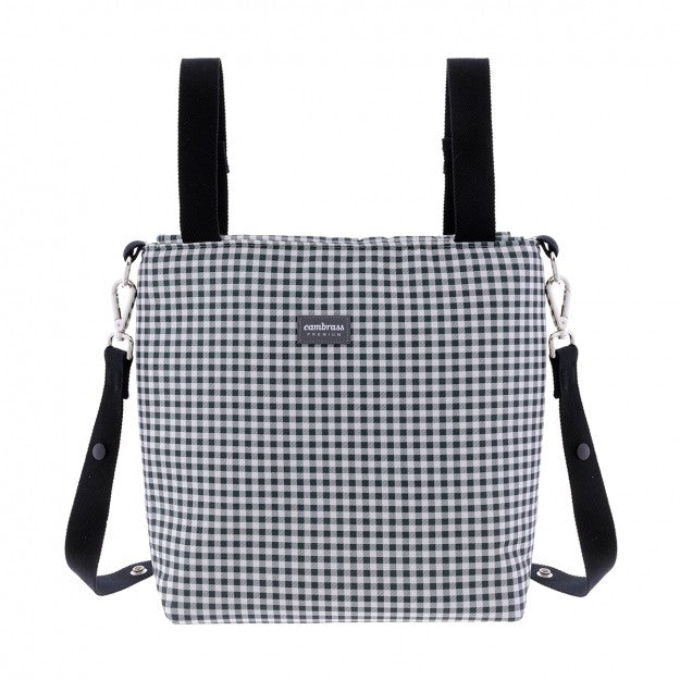 Bolsa Vichy em cambrass preta