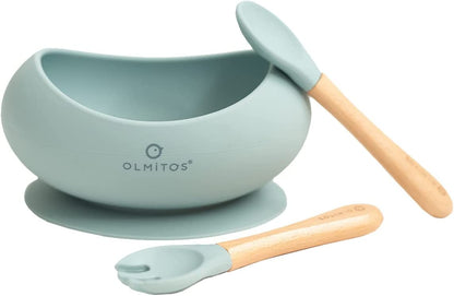 Talheres de silicone de 3 peças com ventosas BY OLMITOS 
