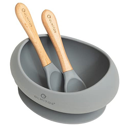 Talheres de silicone de 3 peças com ventosas BY OLMITOS 