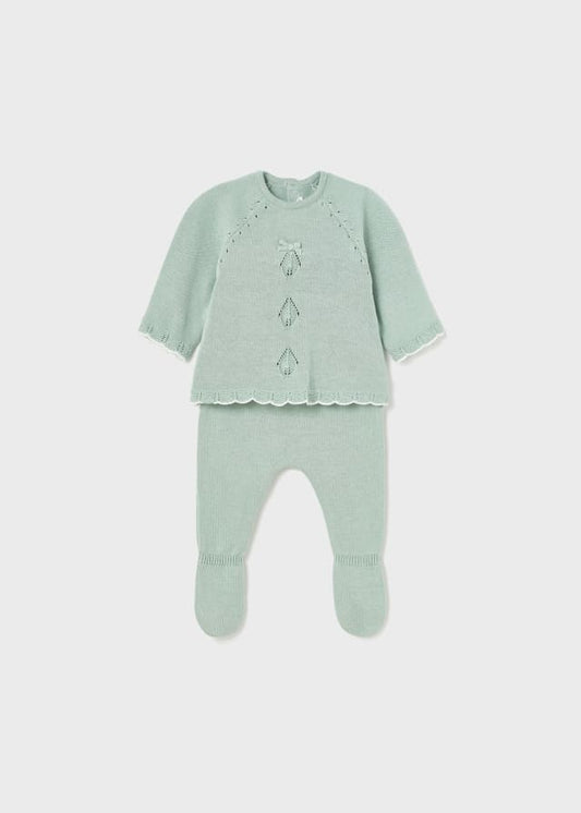 Conjunto de 2 peças em tricot de algodão sustentável com detalhe de laço da Mayoral 