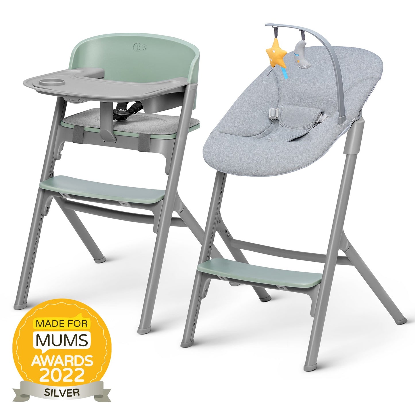 Cadeira alta para bebê + rede Livy Calmee da Kinderkraft 