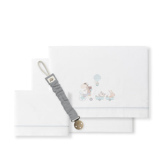 Tríptico cuna 100% algodón Jirafa + chupetero de Interbaby