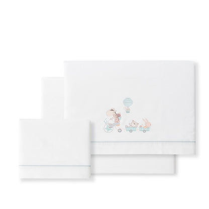 Tríptico de berço Girafa 100% algodão + prendedor de chupeta da Interbaby