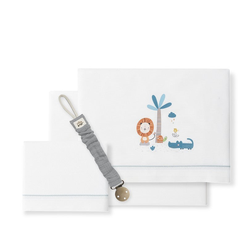 Berço tríptico 100% algodão Palmeira Leão + chupeta da Interbaby