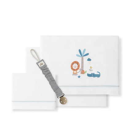 Berço tríptico 100% algodão Palmeira Leão + chupeta da Interbaby