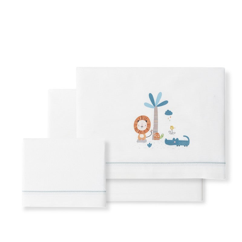 Berço tríptico 100% algodão Palmeira Leão + chupeta da Interbaby
