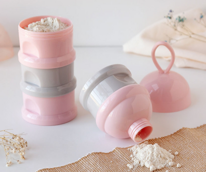 Dispensador de leite em pó Kiokids azul/rosa