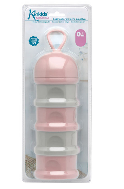 Dispensador de leite em pó Kiokids azul/rosa
