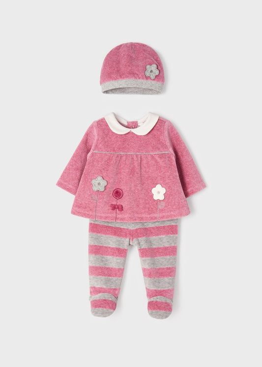 Conjunto de polainas para bebê com chapéu 2502 da Mayoral