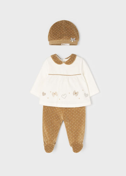 Conjunto de polainas para bebê com chapéu 2502 da Mayoral