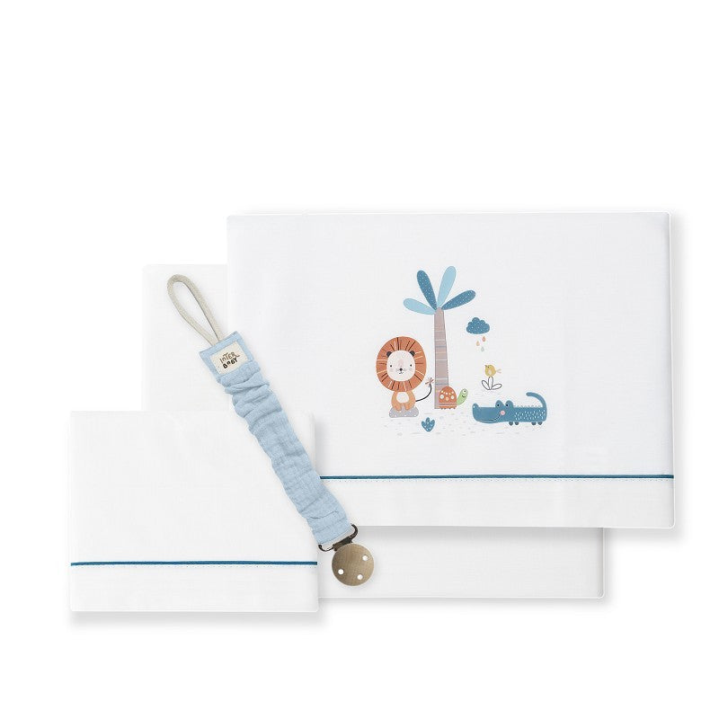 Berço tríptico 100% algodão Palmeira Leão + chupeta da Interbaby