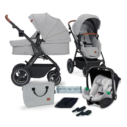 Carrinho de bebê Kinderkraft 3 em 1 B-TOUR com Mink PRO, carrinho desde o nascimento até 22 kg, com cadeirinha