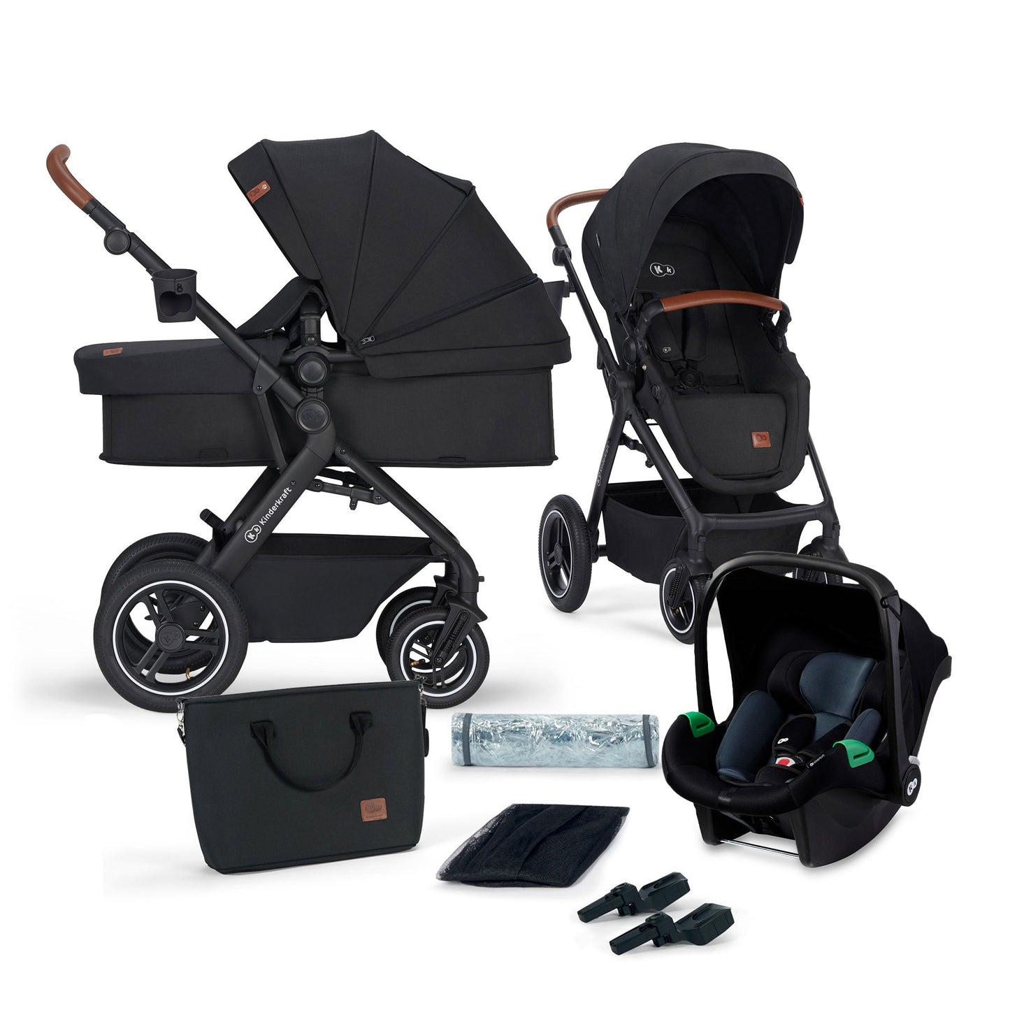 Carrinho de bebê Kinderkraft 3 em 1 B-TOUR com Mink PRO, carrinho desde o nascimento até 22 kg, com cadeirinha