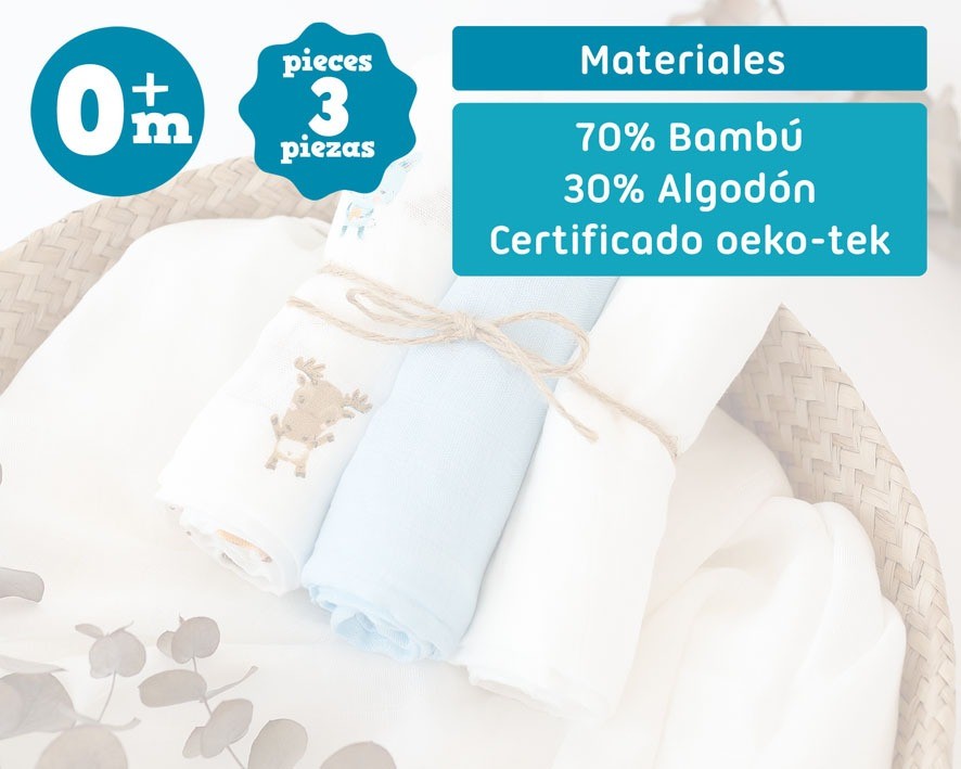 Pack de 3 Juntas de Bambu 70x70cm Kiokids