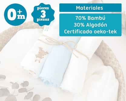 Pack de 3 Juntas de Bambu 70x70cm Kiokids