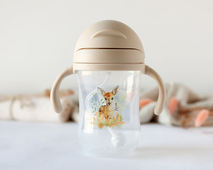 Copo educativo com estampa de veado e urso Kiokids 300ml