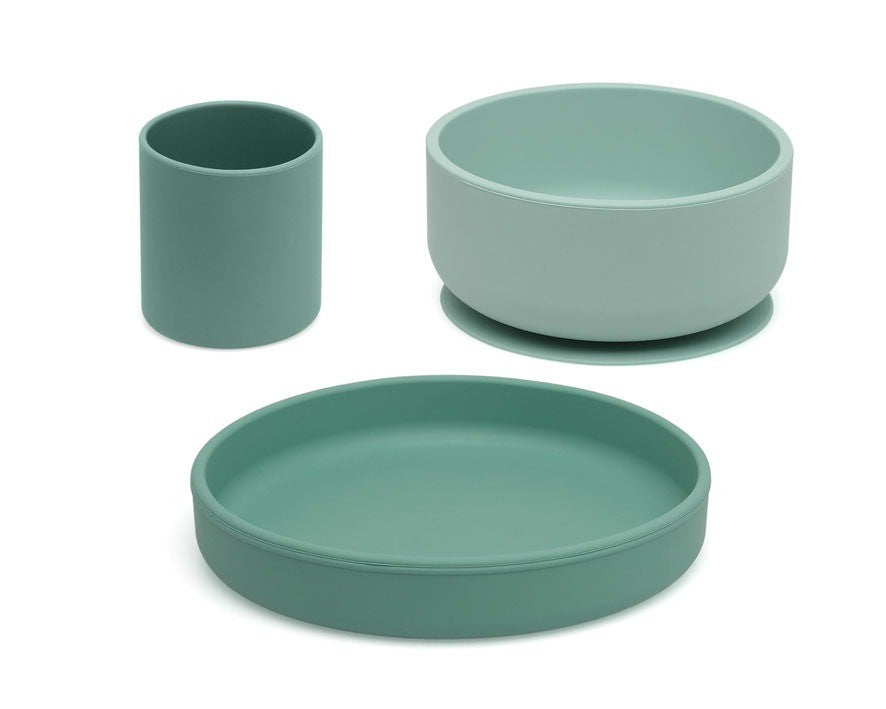 Conjunto de louça de silicone Kiokids de 3 peças