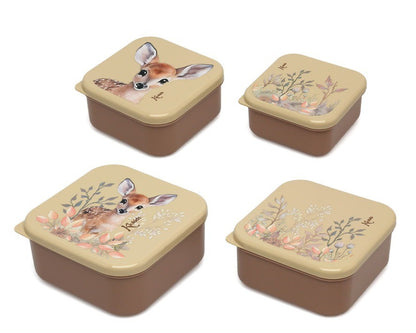 Conjunto de 4 recipientes para comida de veado/urso Kiokids