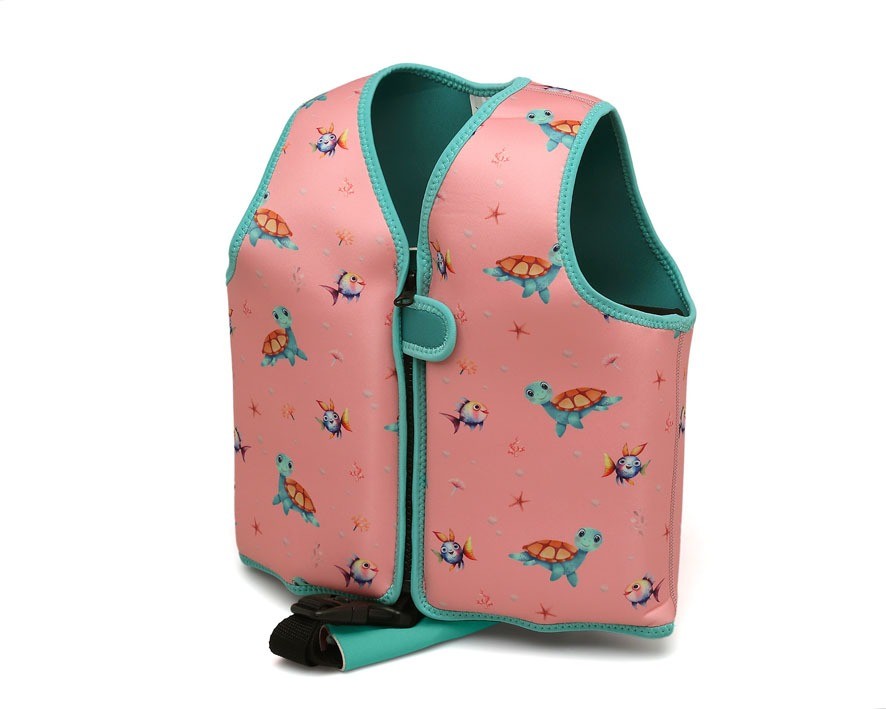 Colete de flutuação de neoprene com tartarugas e crocodilos