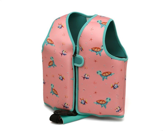 Colete de flutuação de neoprene com tartarugas e crocodilos