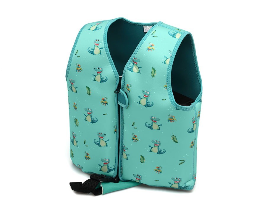 Colete de flutuação de neoprene com tartarugas e crocodilos