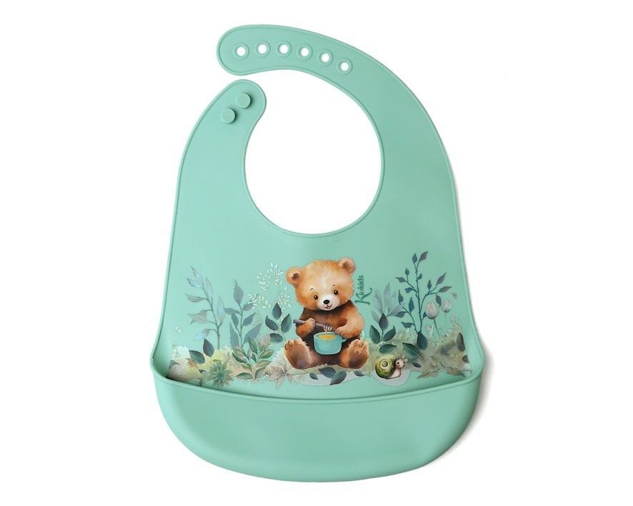 Babador de silicone Kiokids Sage Bear