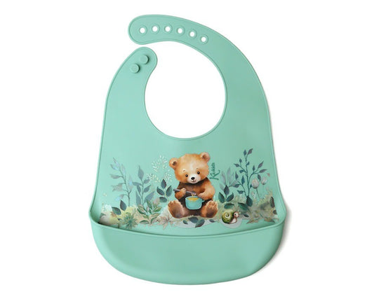 Babador de silicone Kiokids Sage Bear
