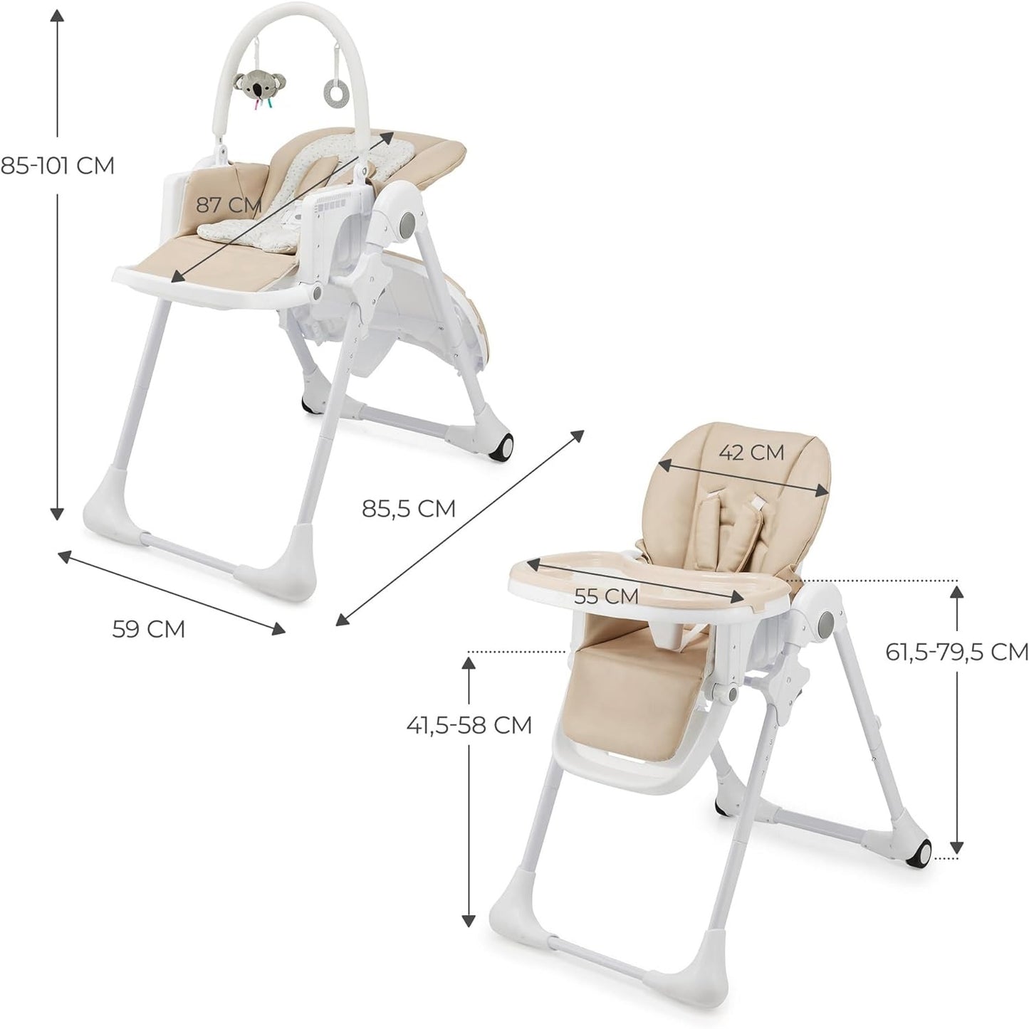 Cadeira alta evolutiva Kinderkraft Tummie