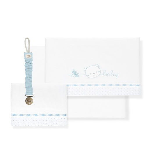 Conjunto de lençóis para berço Interbaby Baby Bear + porta-chupeta