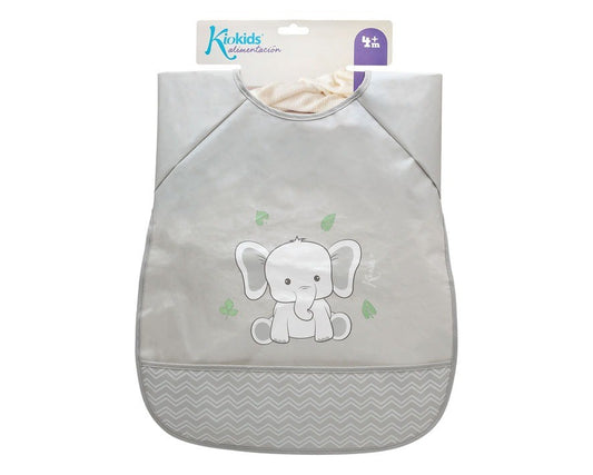 Babador impermeável com mangas Kiokids Elephant