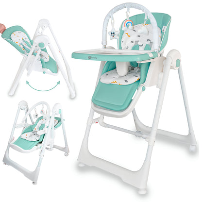 Cadeira alta multifuncional 3 em 1 Twinly Movity Pro com balanço e cadeira de balanço