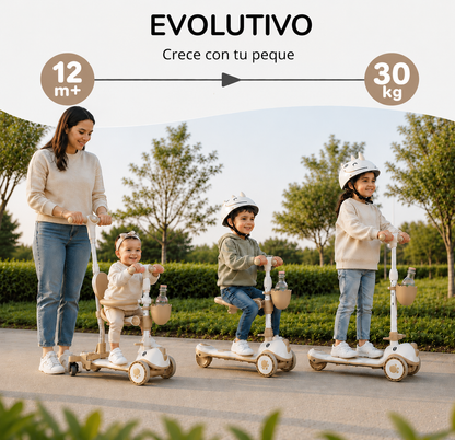 Scooter evolutiva DINLY 3 em 1 com capacete da Twinly 
