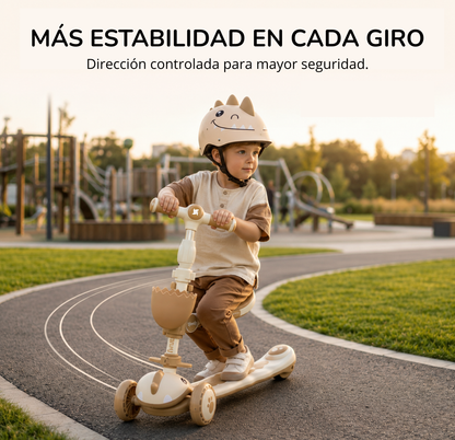 Scooter evolutiva DINLY 3 em 1 com capacete da Twinly 