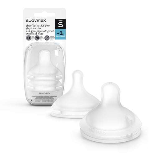 Tetina Biberón SX Pro™ Flujo  medio de Silicona, 2ud Suavinex
