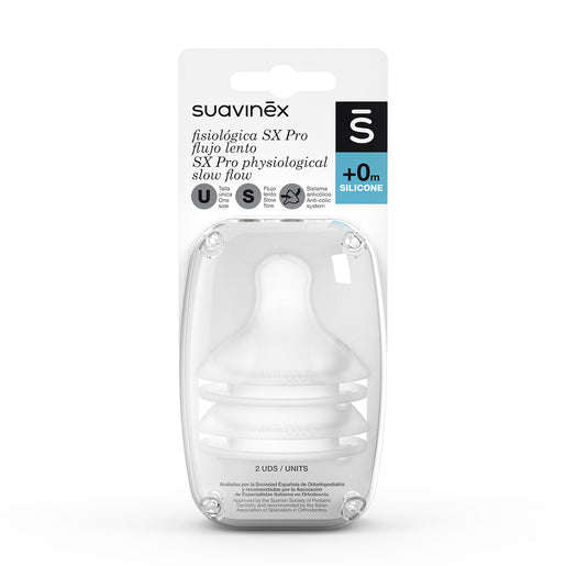 Tetina Biberón SX Pro™ Flujo  medio de Silicona, 2ud Suavinex
