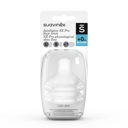 Tetina Biberón SX Pro™ Flujo  medio de Silicona, 2ud Suavinex