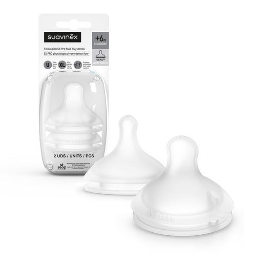 Tetina Biberón SX Pro™ Flujo  medio de Silicona, 2ud Suavinex