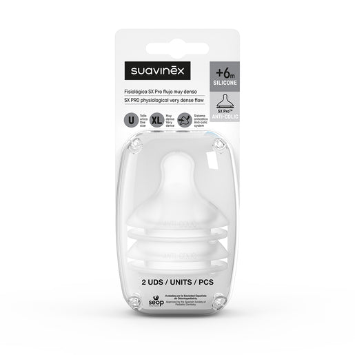 Tetina Biberón SX Pro™ Flujo  medio de Silicona, 2ud Suavinex