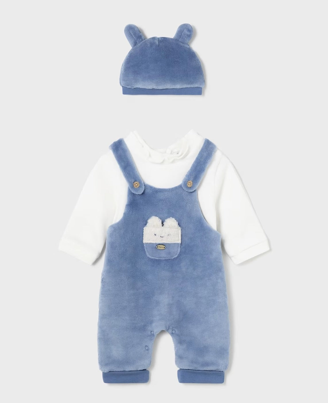 Macacão azul Mayoral 2606 com gorro e orelhas