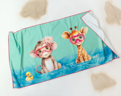 Toalla de playa microfibra Animalitos de Kiokids