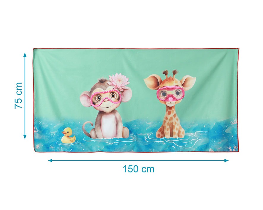 Toalla de playa microfibra Animalitos de Kiokids