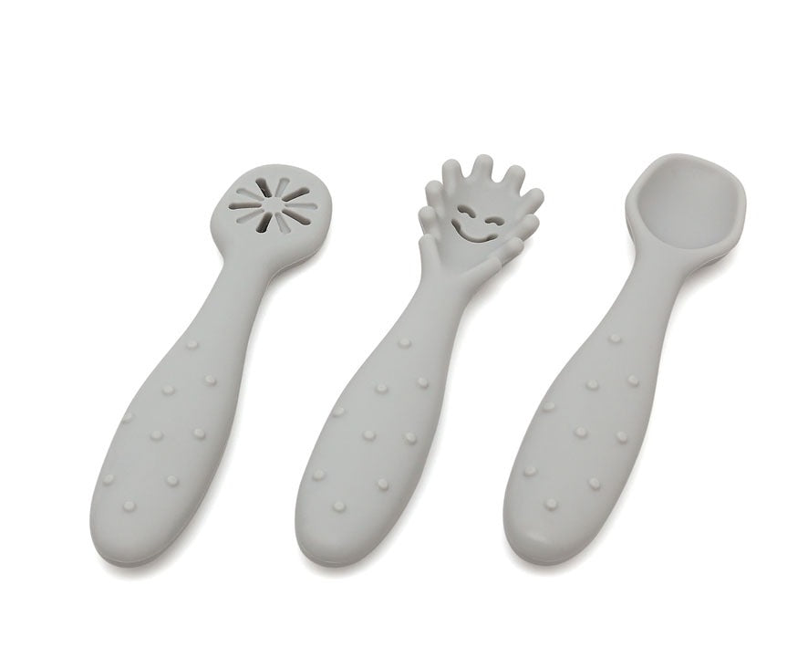 Conjunto de talheres de silicone para aprendizagem Kiokids