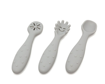 Conjunto de talheres de silicone para aprendizagem Kiokids