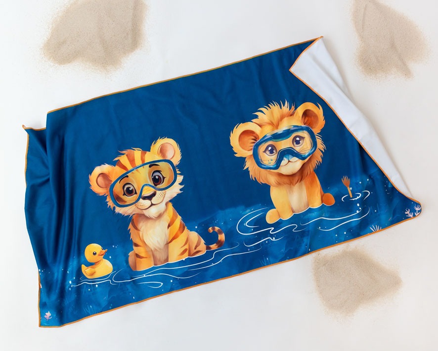 Toalla de playa microfibra Animalitos de Kiokids