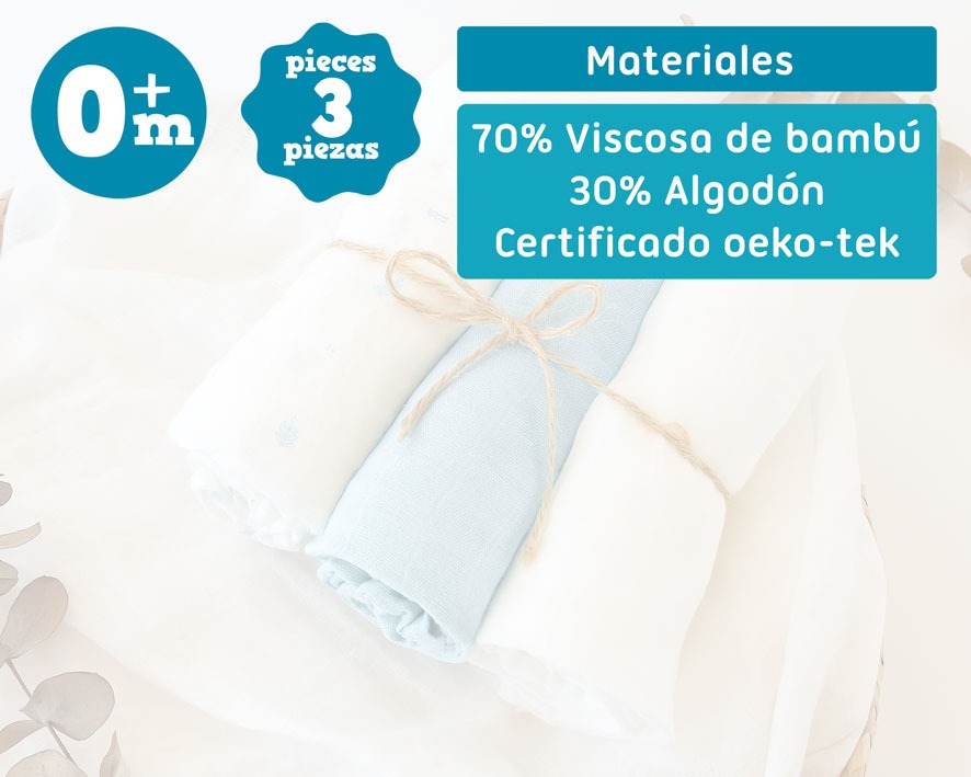 Pack de 3 Juntas de Bambu 70x70cm Kiokids
